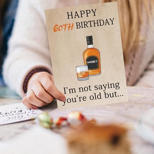 Funny 60th Birthday Card & Gifts for Women Men, 60th Birthday Decorations for Mom Dad Grandma Grandpa, Gifts for 60 Year Old Woman Man