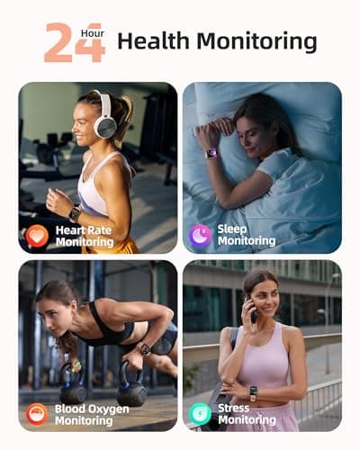 Parsonver Parsonver Smart Watch, 5ATM Waterproof Swimming Watch, Fitness Activity Tracker with 110+ Sports Modes, Heart Rate/Sleep/SpO2/Calories Monitor, Pedometer, Fitness Watch for Android & iPhone, Rose Gold