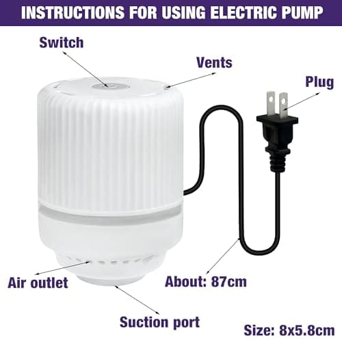 HIBAG Vacuum Storage Bags with Electric Pump, Vacuum Seal Space Saver Bags for Clothes, Clothing, Pillows, Blanket Bedding Comforters, Combo 20 pack