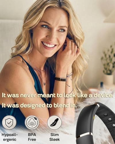 FITVII Screenless Fitness Tracker for Women Men, Health and Fitness Wearable with 24/7 Heart Rate, Blood Pressure and HRV Sleep Monitor, Subscription Free Activity Tracker for Android & iPhone