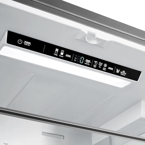 COSMO COS-FDR223GWSS 36 in. Lumin Collection 22.4 cu. ft. Counter Depth French Door Refrigerator, Water Dispenser, Ice Maker, Stainless Steel