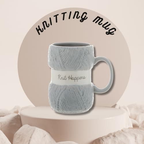 Boxer Gifts Knitting Gift Mug For Knitters – Knit Happens – Yarn Design - Gag Funny Gift For Her