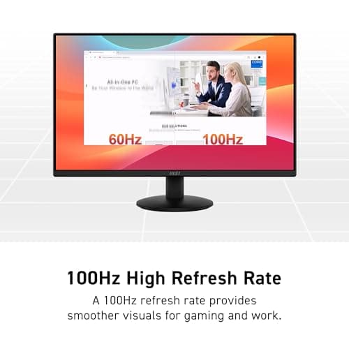 msi PRO MP242LE 24-inch IPS 1920 x 1080 (FHD) Computer Office Monitor, 100Hz, Adaptive Sync, HDMI, DisplayPort, Tilt, 4-Side Slim Bezel 1ms, Black