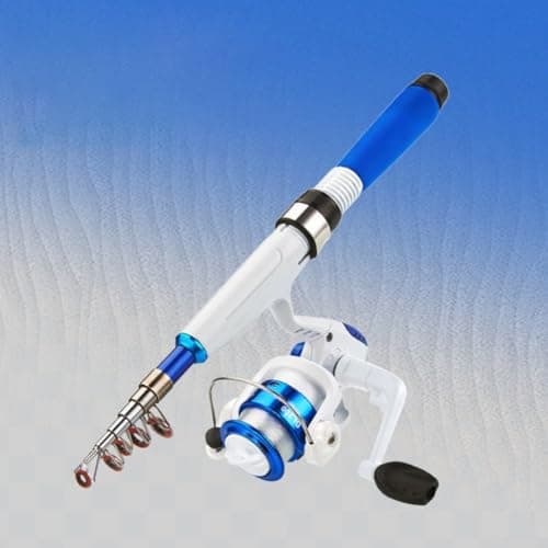 Collapsible Fishing Rod and Reel-Combo,Mini Telescopic Fishing Rod with Spinning-Reel, Portable Collapsible Fishing Pole Kit for Saltwater and Freshwater