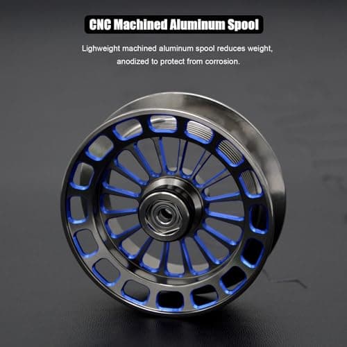 Inline Ice Fishing Reel, 3.2:1 High Speed Gear Ratio, 3+1 Anti-Reverse Ball Bearings, Magnetic Brakes, Lightweight Graphite Frame with a CNC Aluminum Spool for Winter Fishing