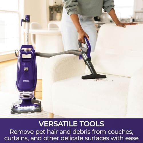 Kenmore BU4018 Intuition Bagged Upright Vacuum Lift-Up Carpet Cleaner 2-Motor Power Suction with HEPA Filter,3-in-1 Combination, Upholstery Tool for Hardwood Floor, Pet Hair, Purple