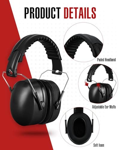 Copkim 12 Pcs Hearing Protection Ear Muffs NRR 28dB Noise Reduction Headphones Shooting Ear Protection Earmuffs(Black)