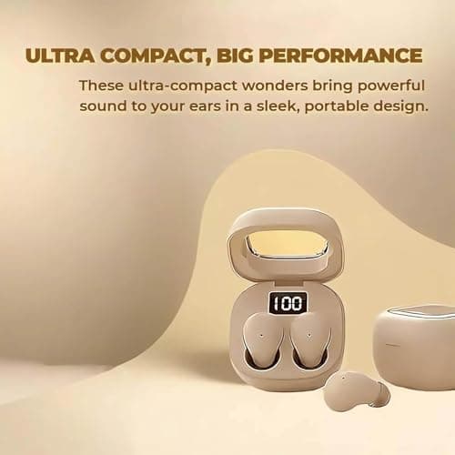 Wireless Smallest Sleep Earbuds, Ultra Small Earphones, Hidden Sleep Headphones, Noise Cancelling Earbuds, Ear Buds for Sleeping, Working, Hiking (Skin)