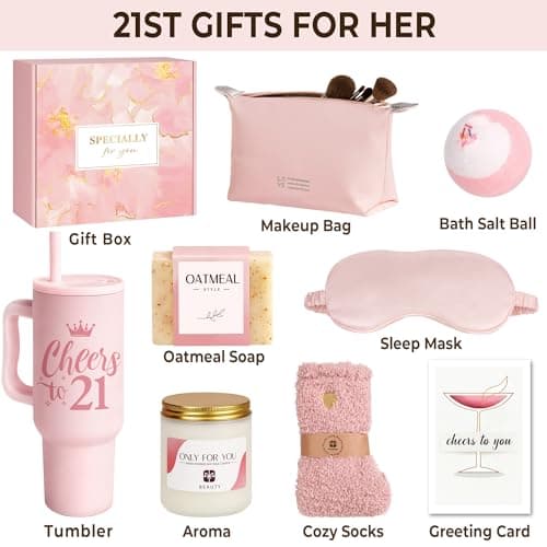 21st Birthday Gifts for Women - Gifts for 21 Year Old Female - 8 Pieces Best 21st Birthday Party Gift Ideas for Daughter,Niece,Granddaughter B0G2X8XTSV