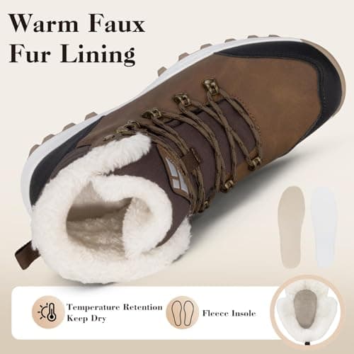 Mishansha Winter Boots for Women Water-Resistant Warm Snow Boots with Fur Lining Non Slip Sole for Outdoor Cold Weather Hiking Walking Trekking