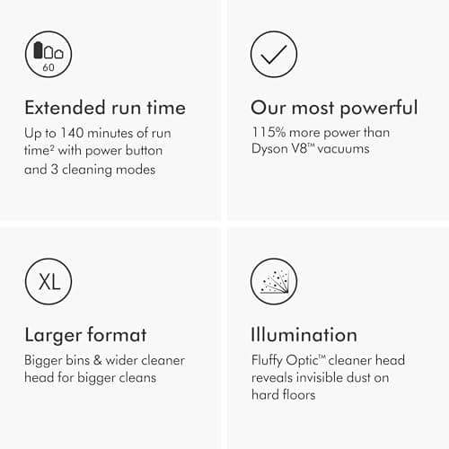 Dyson Gen5outsize Cordless Vacuum, 250AW, 3 Power Modes, Up to 140 Minutes,² XL bin, Illumination Reveals dust, HEPA Filtration, All Floor Types