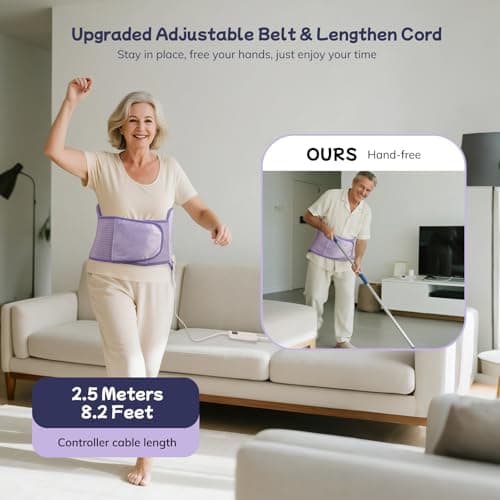 Heating Pad for Period Cramps, Upgraded Wrap Heating Pad for Back Pain Relief, Large 12''x 24''Heat Pad +26" Belt Adjustable 4 Timer 6 Heat Level Auto Shut Off, Christmas Birthday Gifts for Women Mom B0FK5CJXRX