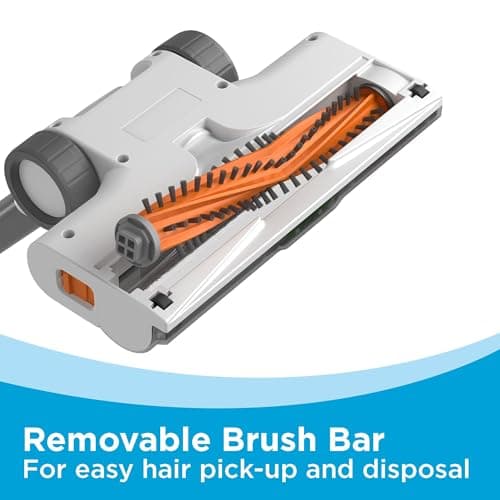 BLACK+DECKER POWERSERIES+ 20V MAX Cordless Stick Vacuum Cleaner with LED Floor Lights, Bagless, Lightweight, Cordless Vacuum Cleaners for Home, Up to 44 Minutes, Powerful Suction, Gray (BHFEA520J)