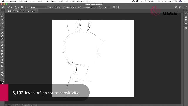 Graphics Drawing Tablet, UGEE M708 10 x 6 inch Large Drawing Tablet with 8 Hot Keys, Passive Stylus of 16384 Levels Pressure, UGEE M708 Graphics Tablet for Paint, Design, Art Creation Sketch