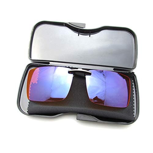 Vyzia Clip On Blue Light Blocking Glasses For Sleep | Fits Over Prescription Glasses, Orange Lenses Help Reduce Computer Eye Strain and Induce Sleep