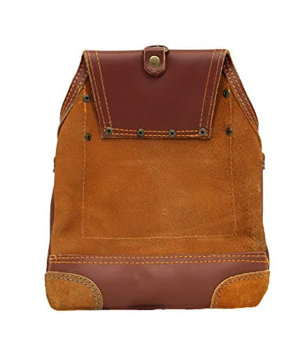 USA Pro Tools Leather Tool Pouch for Carpenter | Best for Electricians, Plumbers, Handyman and Framers | 10 Pockets with 2 Stainless Steel Hammer Holders