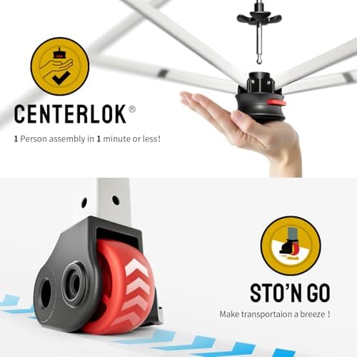 CROWN SHADES 10x10 Pop Up Canopy - Beach Tent with One Push Setup - Easy Outdoor Sun Shade for Events, Parties, Camping - Gazebo with STO-N-Go Cover Bag, Silver Coated Top, Grid White