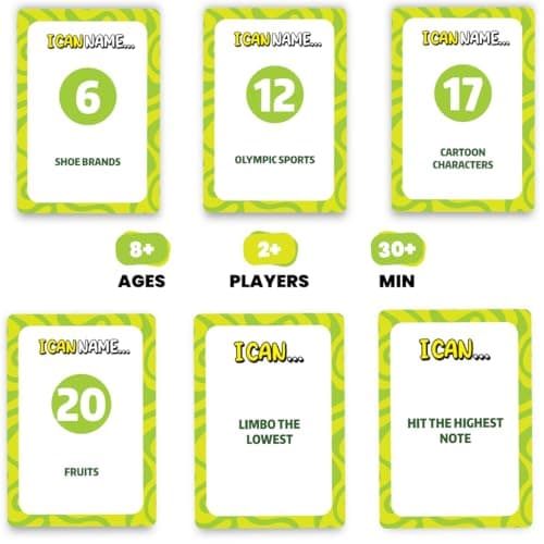 I Can Name... | Fast-Paced Family Party Game of Bidding & Brainpower | Hilarious Card Game Night, Party Game for Teens, and Adults, for Groups and Gatherings | 325 Fun Challenge Cards