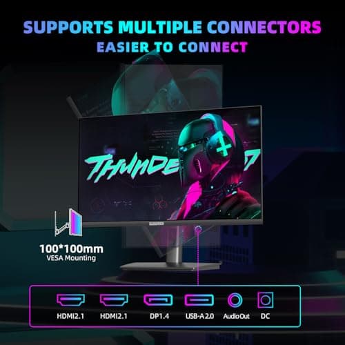 CUNPU 27" 4K 160Hz Ultimate Gaming Monitor, UHD Fast IPS 1ms, G-Sync Compatible & FreeSync, 99% DCI-P3, HDR400, HDMI 2.1 for PS5/Xbox 4K 120Hz, Full Ergonomic Stand