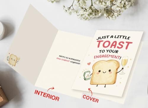Funny Proposal Congratulations Decoration Gifts for Bride Groom Friend, Cute Toast Pun Design for Engagement Party, 5×7 Inch Asmallgf Happy Engagement Card Gifts for Couple Newlyweds B0H9LKYDPD