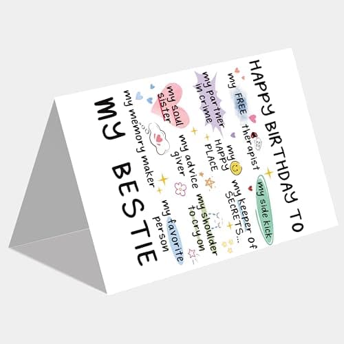 Funny Birthday Card for Women Sister, Happy Bday Gifts for Bestie, Bestie & Friendship Birthday Card