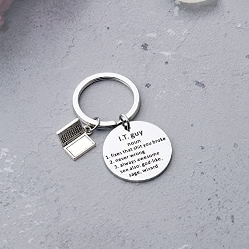 TIIMG Information Technology Guy Keychain Gift for Computer Repair Technician