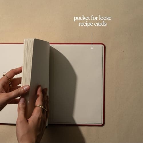Keepsake Gift, Blank Recipe Book to Write In Your Own Recipes, Journaling Prompts About the Chef, 100 Recipes Kunitsa Co. Recipe Notebook, Red, Hardcover B0DD9NPK6W