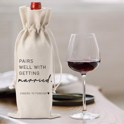 Wedding Party Decorations Getting Engaged Wine Accessory Sets Champagne Bottle Wraps Bags Married Wine Bag Married Gifts for Couples Mr Mrs Marriage Honeymoon Gift B0FMFMHK42
