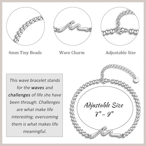 The Wave of Life Bracelet, Christmas Birthday Valentines Graduation Day Gifts for Women Her Gifts for Best Friend Sister Daughter Granddauhgter Niece B0DCJFR132