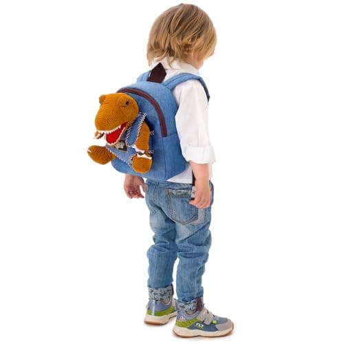 2-in-1 Dinosaur backpack, Dinosaur Toys for Kids 3-5, 2-4 in Gift-Ready Box, 2 Year Old Boy Birthday Gift & Christmas Naturally KIDS Toddler Backpack w. Plush Dinosaur Toy, Kids Gift 2 3 4 5 B07WG9G1H3