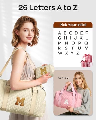 Girl Gifts, Kids Overnight Bag, Birthday Gifts for Women Daughter Sister Friends 8 9 10 11 12 13 14 15 16 17 18 Year Old Girl Duffle Bag Teen Girl Gifts Trendy Stuff Initial Travel Weekender Dance Bag B0DT6QHCXW