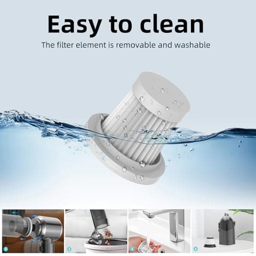 Handheld Vacuum Cleaner, 28000Pa 4 in 1 Handheld Vacuum Cordless, Brushless Motor, One-Touch Dust Removal, 3 Speeds Car Vacuum Cleaner Portable Cordless, Ideal for Office, Home, Kitchen, Car, Pet Hair