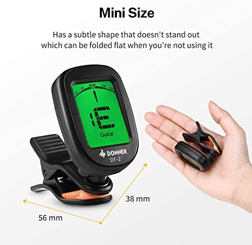 Donner Guitar Tuner Clip on-Accurate Chromatic,Acoustic Guitar Bass Violin Ukulele Tuner DT-2