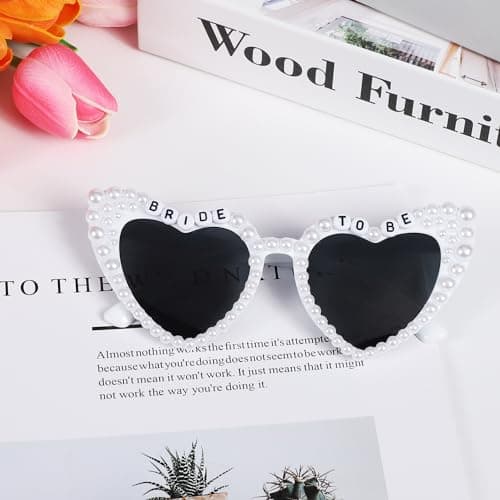 Etercycle Heart Sunglasses, Bride to Be Gifts Bachelorette Party Bride Sunglasses, Cute Glasses for Women Bachelorette Party