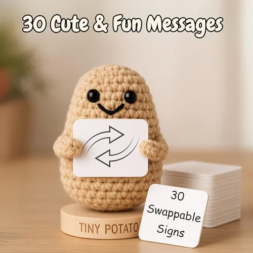 Mother In Law Gifts - Handmade Crochet Potato Doll with 30 Loving Signs for Mother In-Law, Birthday Appreciation for Mom In Law - Funny Bonus Mom Gifts for Women from Daughter or Son In Laws B0DVR67YS6