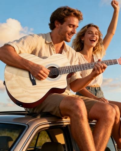 Ktaxon 41 Inch Cutaway Acoustic Electric Guitar, Full Size Manchurian Ash Body Beginner Guitars Kit with 15W Amp, Extra Strings & Capo Includes All Accessories (Natural)