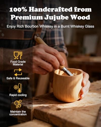 Whiskey Bourbon Gifts for Men Brother Him Personalized Charred Wooden Bourbon Drinkins Glass, Eneraved Whiskey Tumbler Cup J Birthday Gifts for Men Dad Husband Whiskey Glass Anniversary Groomsmen Gift B0FRLJKQFP