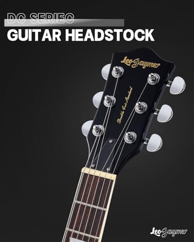 Leo Jaymz 39 Inch Solid Body Electric Guitar - Poplar Wood Body，Maple Neck and Laurel Wood Fretboard (Black)