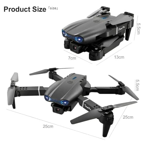 E99 Pro Foldable Drone with Dual 4K HD Cameras for Adults and Teens 14+ – FPV Live Video, Wind Resistant, 3 Speed Modes, One-Key Start, 360° Flips, 2 Batteries, Carrying Case