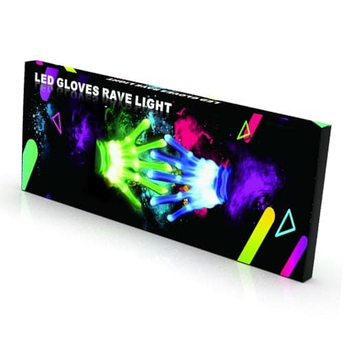 Kids Toys 12 Colors LED Gloves Cool Toys Gifts for Age 3-5 6-8 Years Old Boys Girls Halloween Costumes Light Up Gloves Stocking Stuffers Christmas Birthday Parties Gifts (1 Pairs S)
