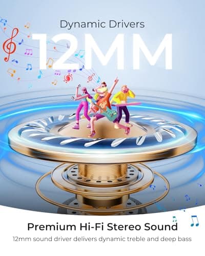 wegear Hybrid Active Noise Cancelling Wireless Earbuds, 6 Mics AI Clear Calls, 12mm Drivers Deep Bass Stereo Sound, 30H Playtime, True Wireless Earbuds, Bluetooth 5.4 Ear Buds, Comfort Fit (Black)