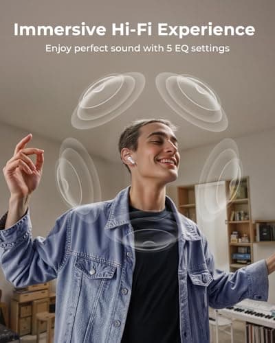 Wireless Earbuds, Ear Buds Active Noise Cancelling with Charging Case, 6.0 Bluetooth Earbuds with AI Clear Calls, 40H Playtime for Sports & Working, Stereo Sound Headphones for iPhone/Android/iPad