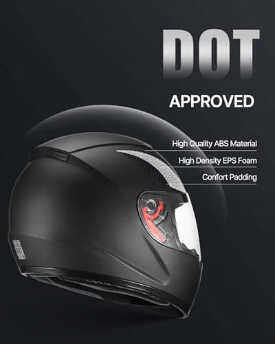 VEVOR Full Face Motorcycle Helmet DOT Approved, Dual Visor & Interchangeable Lens, Smart Street ABS Helmet Comfortable Motocross Helmet, Fit for Youth & Adults