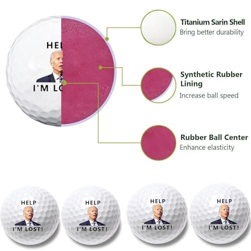 4 Pcs Funny Golf Balls for Birthday, Father’s Day Christmas Novelty Golfer Gift for Dad Coworkers Golfers Golf Lovers B0FW4ZZ81Y