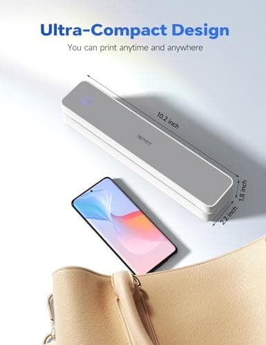 iDPRT MT610 Pro Portable Thermal Printer, 300DPI HD Mobile-Travel-Printers, Inkless-Wireless-Small-Printer for Home Use, Office, Vehicles, Bluetooth Printers Supports 8.5" x 11" US Letter&A4&A5, White