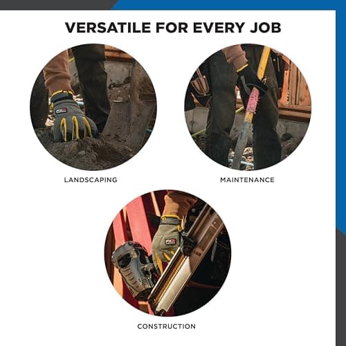 Wells Lamont FX3 Insulated Synthetic Leather Winter Work Gloves for Men – Warm 3M Thinsulate, Fleece-Lined, Touchscreen – Water-Resistant, Reinforced Palm, Adjustable Wrist – Green, Large (7794L)