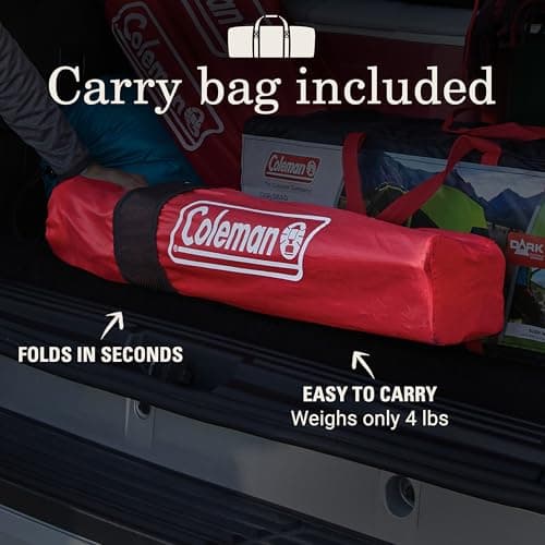 Coleman Broadband Mesh Quad Camping Chair with Carry Bag & Cup Holder, Cooling Mesh Back with Adjustable Arms, Great for Camping, Tailgating, Firepits, Patio, & More