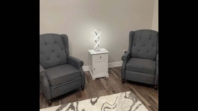 Wingback Recliner Chair with Massage and Heat, Wingback Recliner Tufted Fabric Push Back Recliner Chair for Living Room, Vintage Wingback Chair with Remote Control, Padded Cushion, Wooden Legs