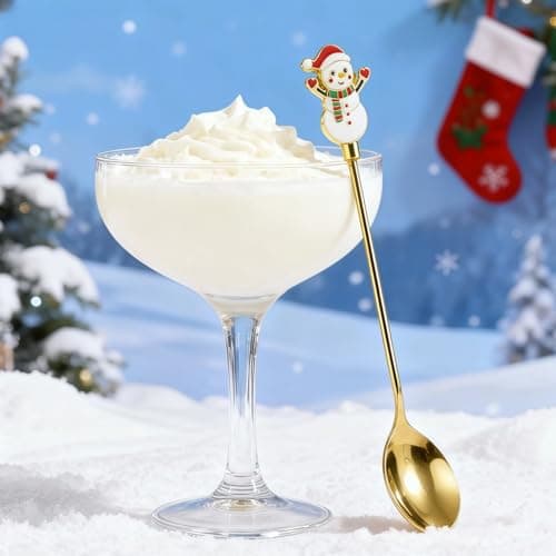 Christmas Teaspoon Gift Set of 4 |Premium 5.6 Inch Stainless Steel Small Spoon | Coffee Spoons for Dessert & Tea | Christmas Decorations Indoor & Kitchen Decor | Hostess Gifts