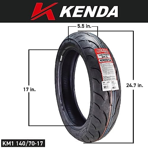 Kenda KM1 (KM001) 110/70R17 Front (54H) & 140/70R17 (66H) Rear Tires for Sport Touring Motorcycles, Radial with High-Speed Stability & Excellent Wet Grip w/Keychain (110/70-17) (140/70-17) (2-Pack)